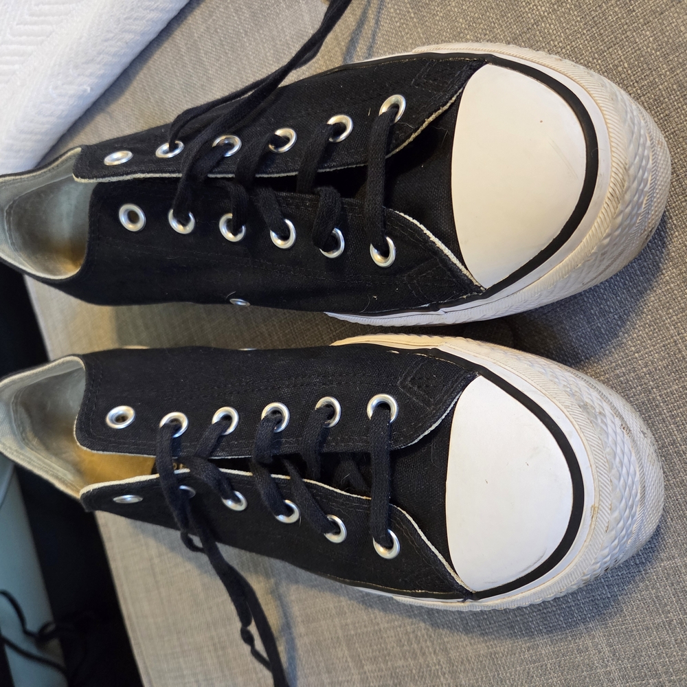 Black and White Canvas Sneakers